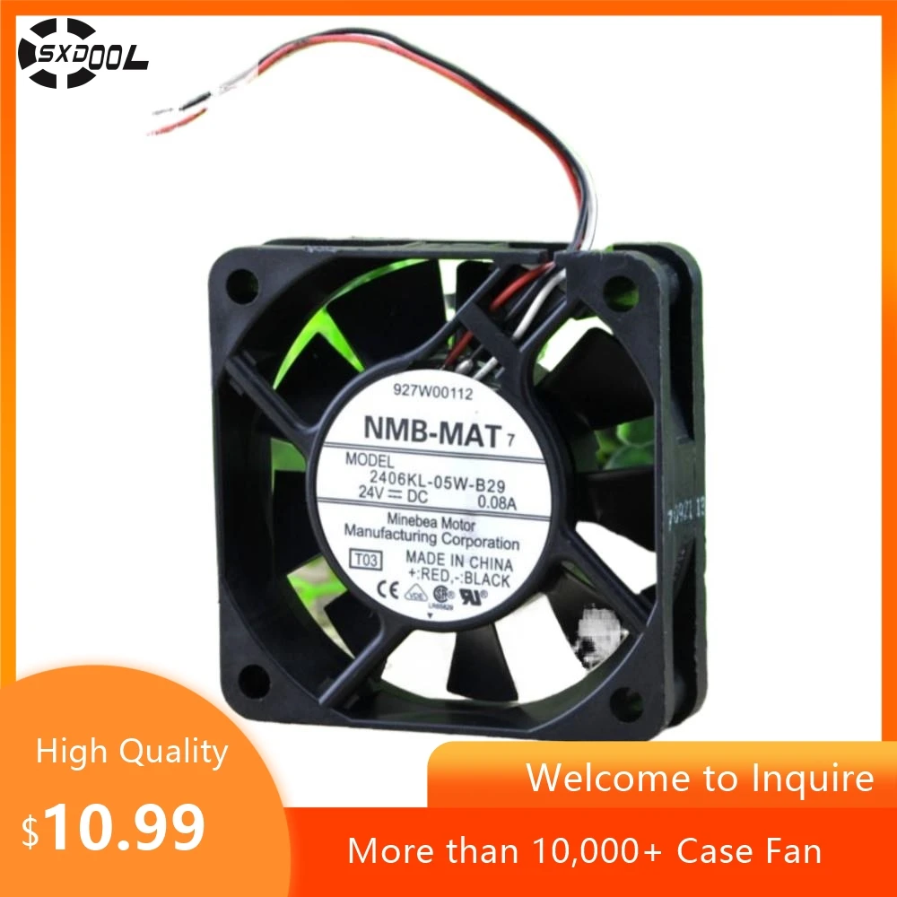 60mm 24V Fan 6cm  for NMB 2406KL-05W-B29 24V 0.08A Cooling Fan – 3-Wire Drive, High Efficiency