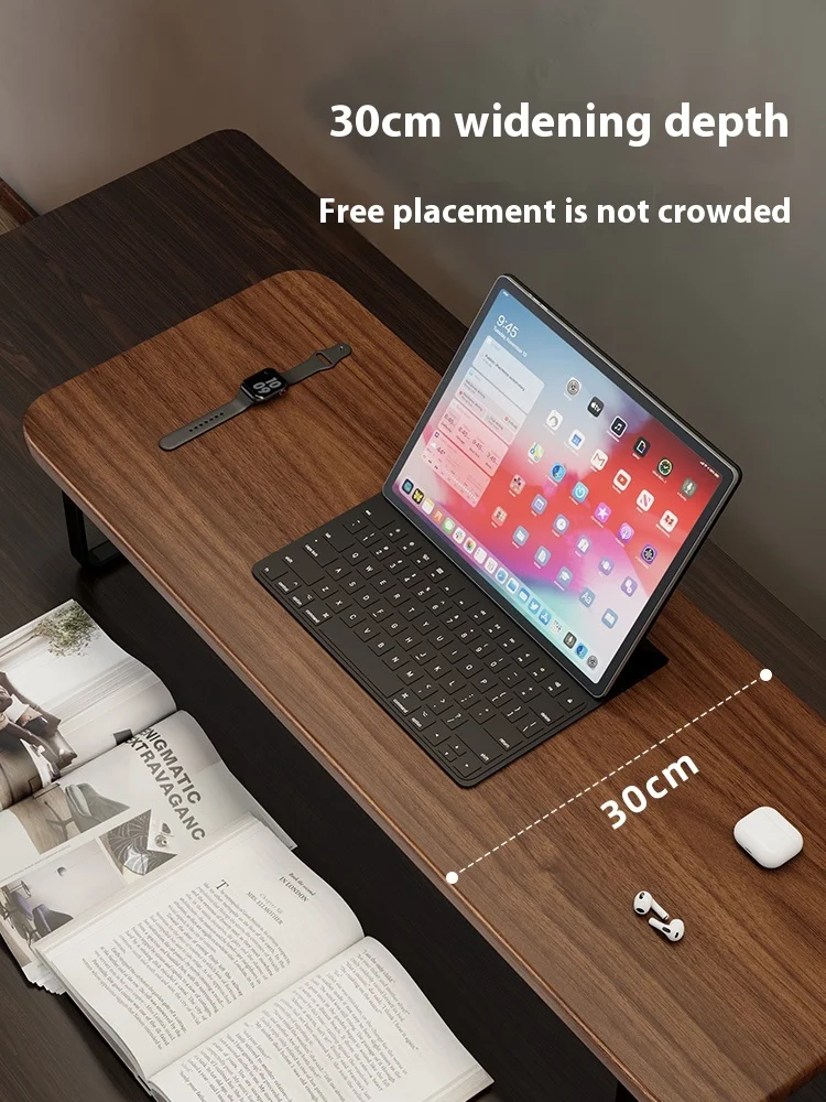 Ergonomic Solid Wood Monitor Stand - Adjustable Desktop Riser For Home Office & Gaming Setup - Laptop Shelf With Storage Space