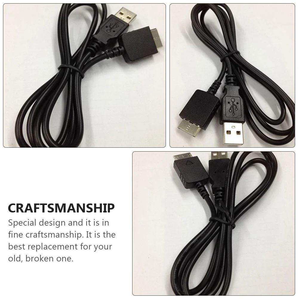 

2Pcs Mp3 Player Charging Cord Copper Core ABS Outer Shell Compatible for Wmc-Nw20mu Data Sync USB Cable