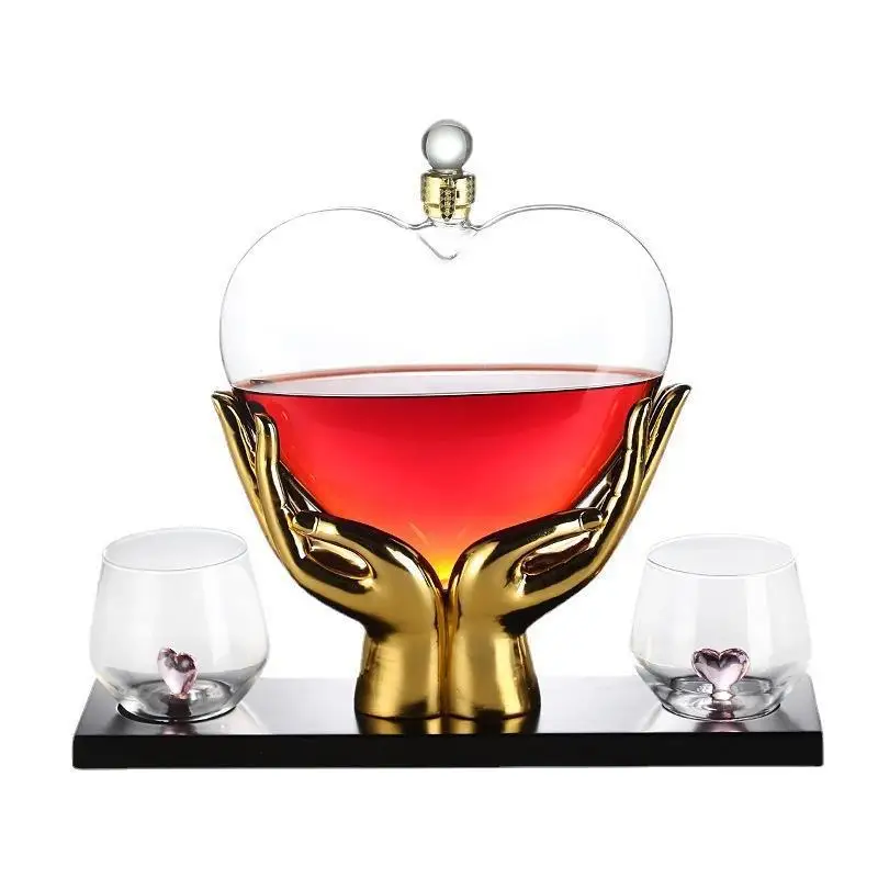 Hight Quality Mouth Blown Middle finger Decanter whiskey Small Glass Decanter For Hotel Restaurant Feast