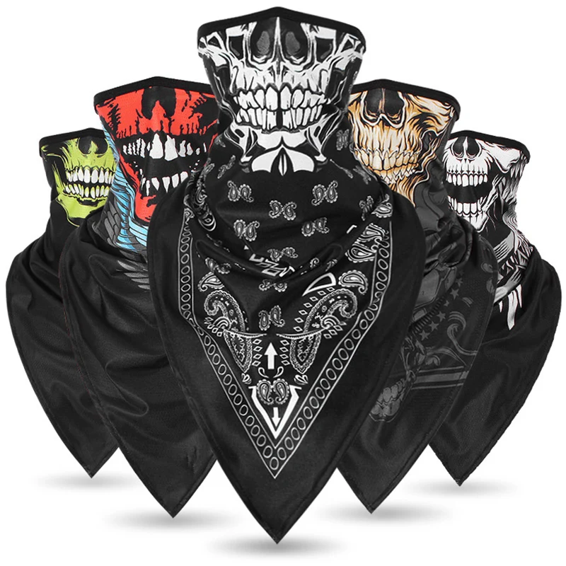 

Skull Ghost Balaclava Men Motorcycle Face Mask Cover Neck Gaiter Sports Tube Scarf Windproof Sunscreen Cycling Bandana For Women