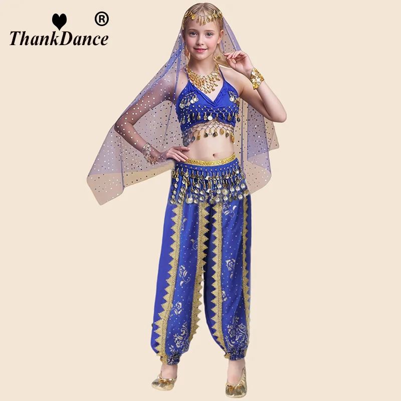 

Детский арабский костюм на Хэллоуин для девочек, фестиваль принцессы для танца живота, косплей, Болливуд, благородный Жасмин, карнавальный костюм для выступления на сцене