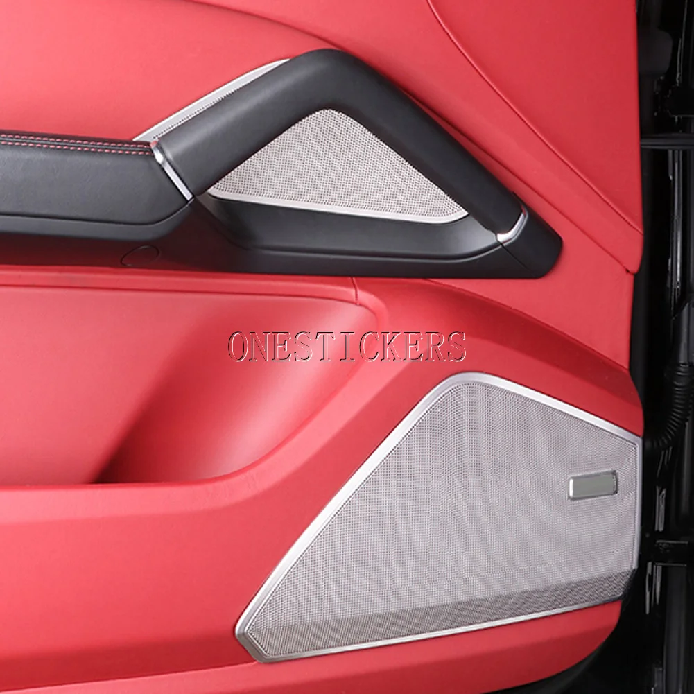 For Porsche Cayenne 2018 2019 2020 2021 2022 Car Accessories Front Rear Door Panel Upper Lower Audio Speaker Cover Trim Frame