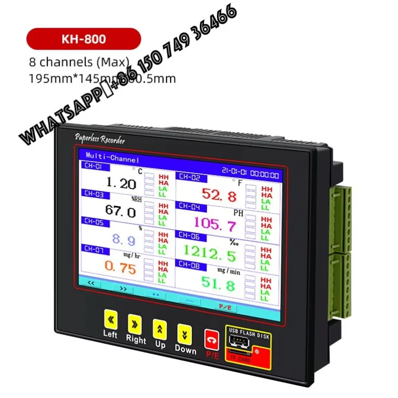 KH800G Digital Industrial Temperature Data Logger High Precision 4-20ma 48 Chan nels 48 Rs232 Industrial Paperless Recorder OEM