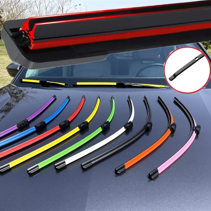 Colorful BAYONET ARM Car Windshield Wiper blades Universal Soft Double layer Rubber Frameless Bracketless 16\