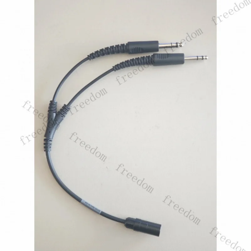 HJY  LEMO 6Pin to Fixed-Wing GA Dual Plug Adapter Cable For BOSE A20 Aviation Headset