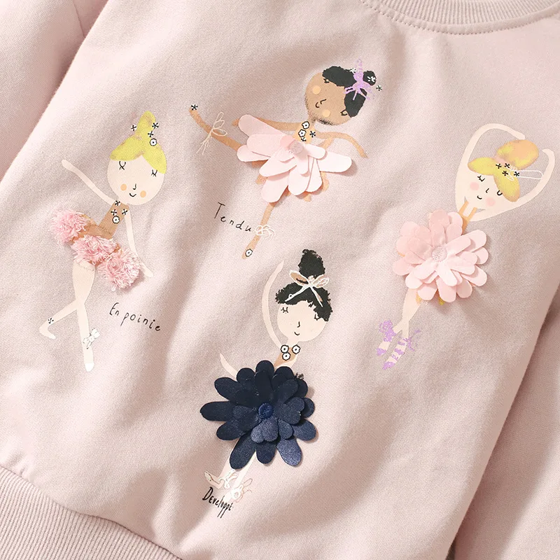 

Autumn and Winter Girls' Sweatshirt Set Fleece Lined Long Sleeve Children's Set Girls' Pants Set