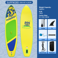 FunWater Stand Up Paddling Board Inflatable Paddle Board 350X87X15CM Non-Slip Water Sport Paddle Board Surfboard Surf Sup Board