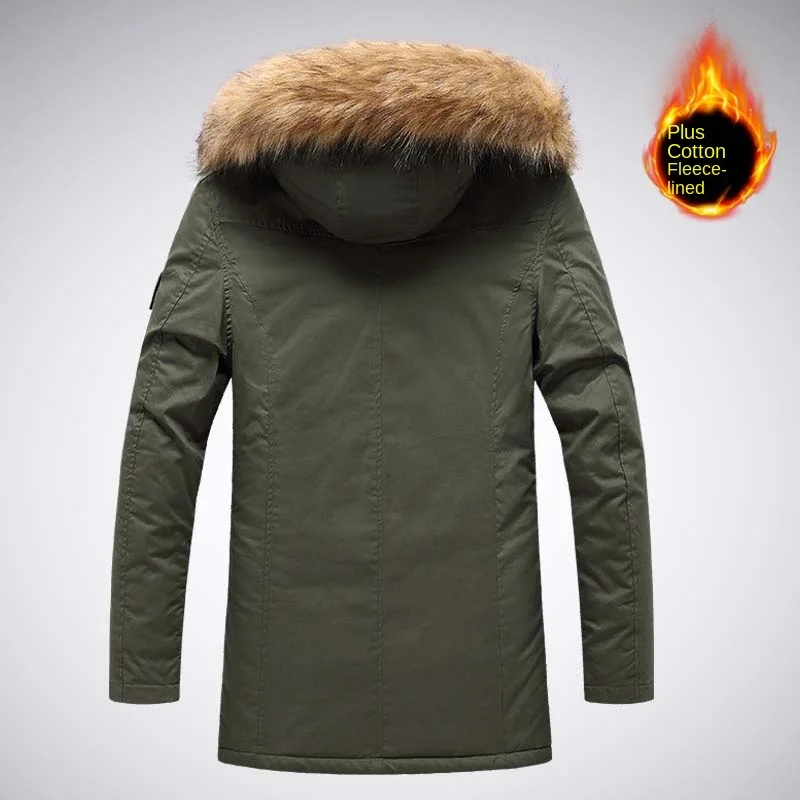 2024 Hooded Casual Plus Fleece Thickened Cotton-padded Coat Coat Quality Fabric Comfortable Skin Breathable Crisp Type Wear