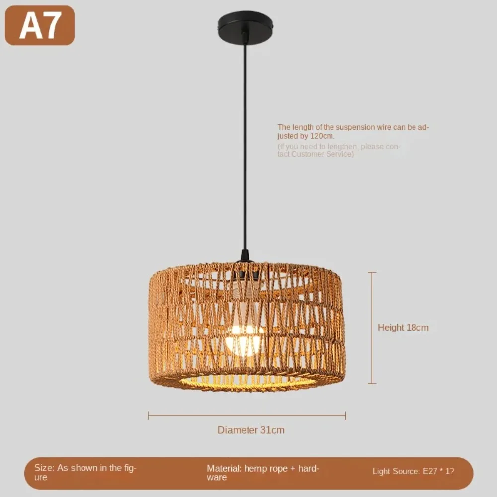 

Wicker Lamp Creative Rattan Ceiling Light for Teahouses Homestays Bedroom Decorative Pastoral Retro Pendant Light Fixture E27