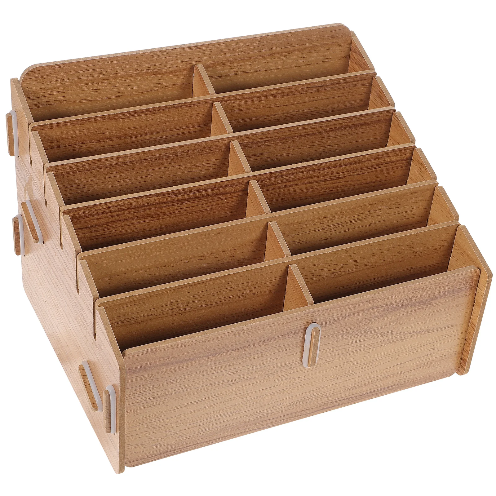 Large Capacity Wooden Cards Storage Box Multi-Grid Game Cards Organizer Portable Case for Home Supplies