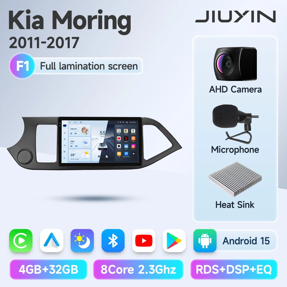 JIUYIN Android 15 Carplay Autoradio Multimidia Video Player Voor KIA PICANTO Ochtend 2011-2017 Navigatie GPS IPS Head unit