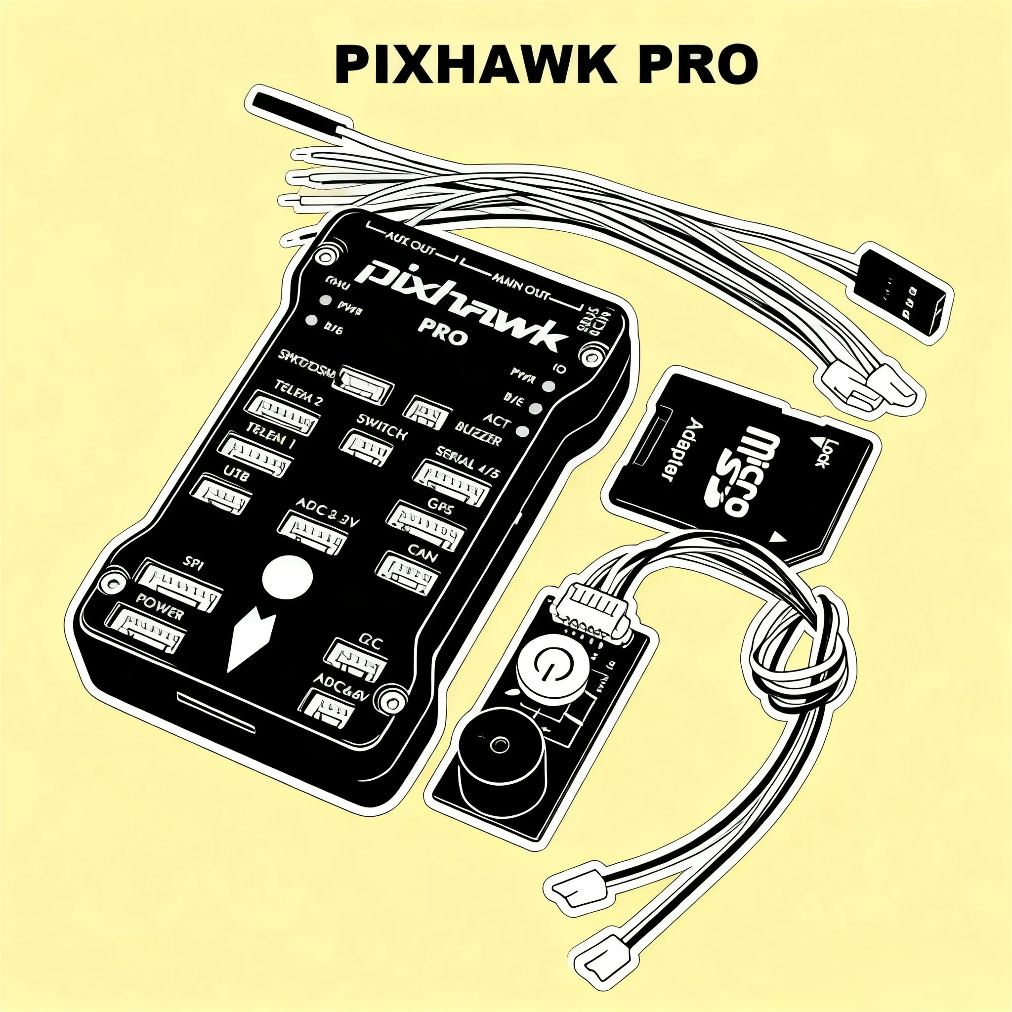 Controlador de vuelo RC PixHawk PRO PX4 PIX de 32 bits con tarjeta SD 4G botón de seguridad piloto automático Quadcopter Ardupilot ArduPlane ArduRover