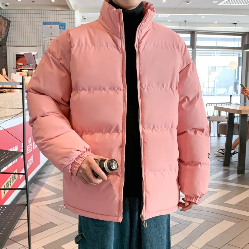 Piumino Parka da uomo coreano tinta unita reversibile abbigliamento uomo donna coppie cappotto imbottito in cotone caldo capispalla addensato