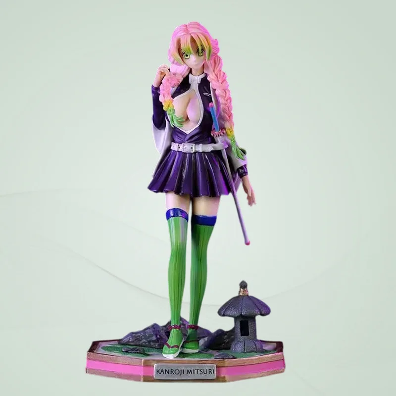 Kanroji Mitsuri GK-Figur PVC 25cm Stehende Kampfpose Anime Sammlermodell Desktop-Dekoration für Sammler