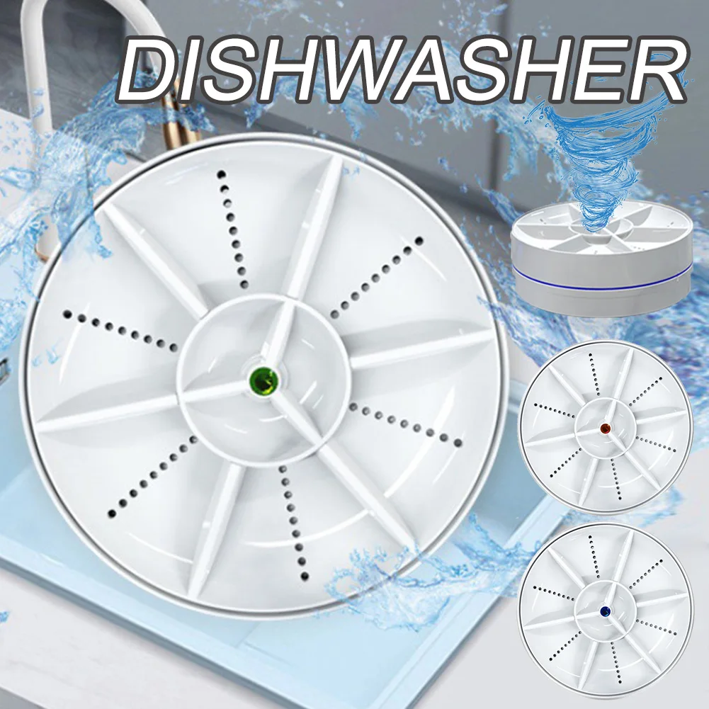 غسالة أطباق محمولة صغيرة تعمل بالموجات فوق الصوتية مزودة بـ USB لاسلكية لغسيل أطباق الفواكه والخضروات غسالة أطباق كهربائية للمطبخ والمنزل منظف لغسيل الأطباق