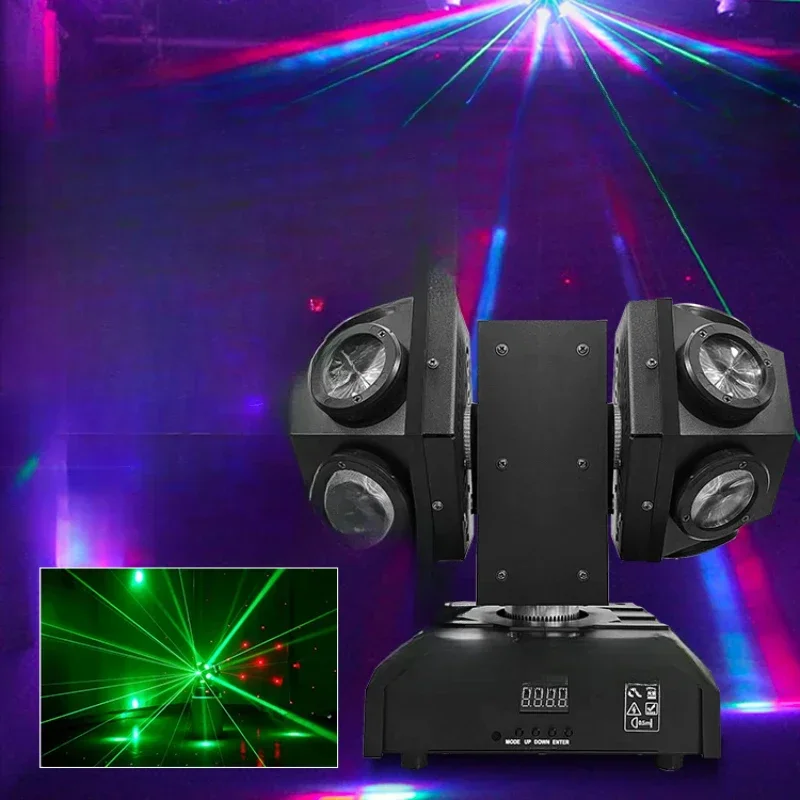 Stage lighting ktv private room seven color voice controlled flash clear bar shaking head rotating beam laser laser laser