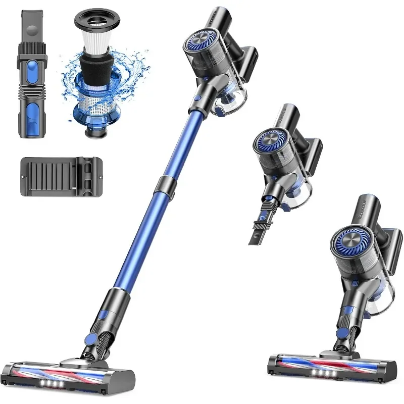 

POGAI Cordless Vacuum Cleaner, Cordless Vacuum with 80000 RPM High-Speed Brushless Motor, 2600mAh Powerful