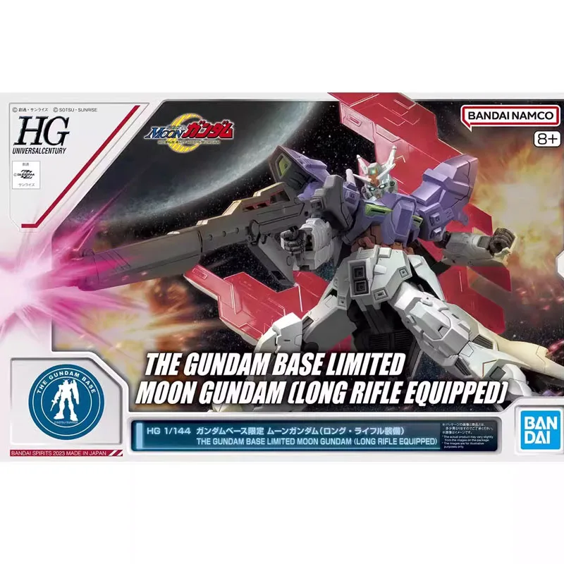 Bandai Genuine HGUC 1/144 THE GUNDAM BASE LIMITED MOON GUNDAM LONG RIFLE EQUIPPED Bandai Anime Model Toys Action Figure Gifts