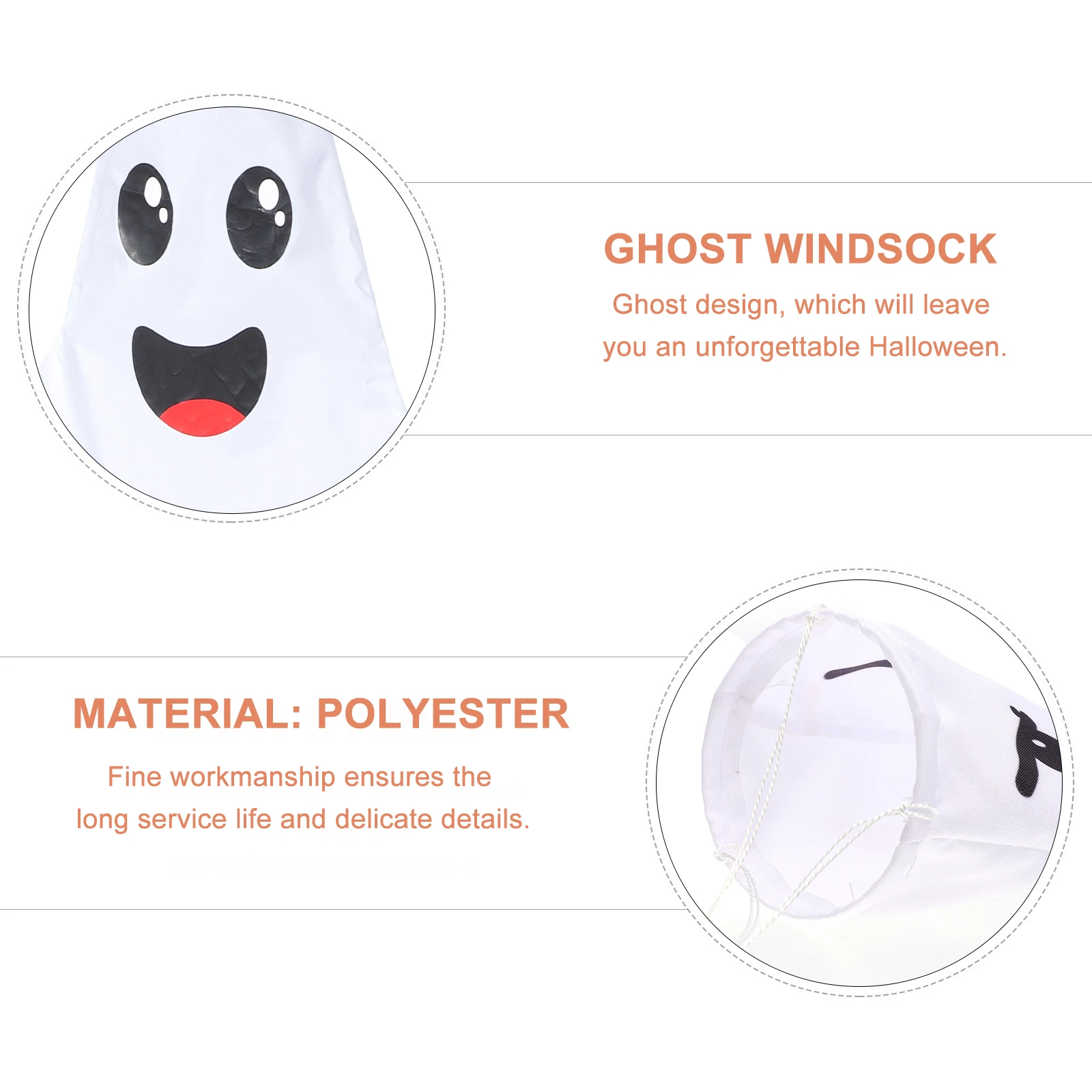 

1pcs Halloween Windsock Flag Ghost Wind Sock Outdoor Garden Decoration Party Supply Wind Direction Yard Ornament Pendant