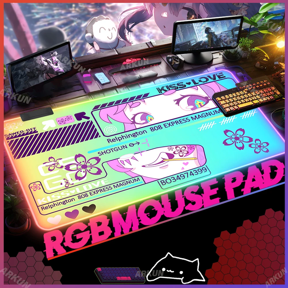 XXL RGB 90x40 Luxury Printstream Collection Hot FPS Shooting Game Csgo Mouse Pad Accessories Large LED Light PC Backlit Mat