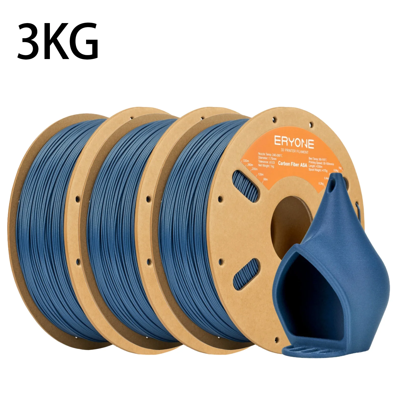 ERYONE 3KG Carbonfaser ASA Filament 1,75mm UV- und Witterungsbeständig, ASA CF 3D-Druckfilament Perfekt für den Außendruck