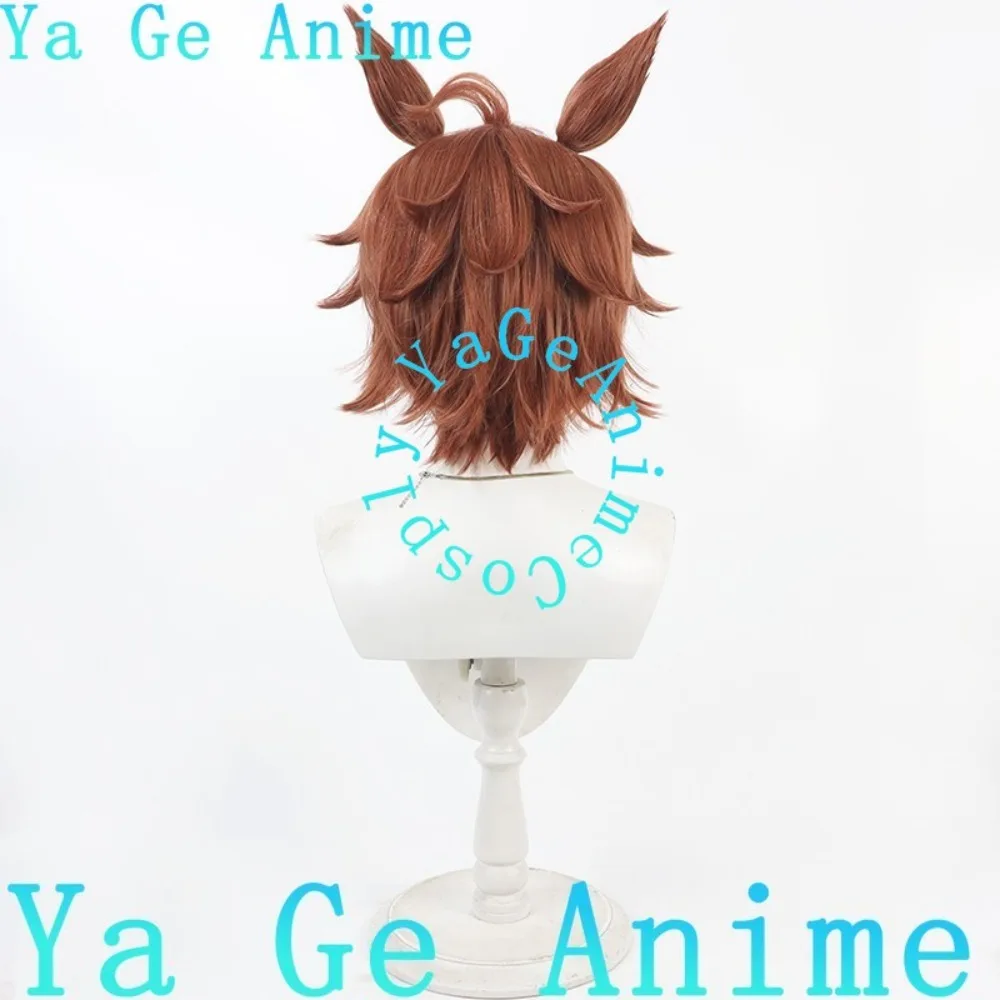 Wig Cosplay Uma Musume Pretty Derby Shinko Windy dengan Telinga dan Ekor Wig Acara Realitas Halloween Permainan Anime