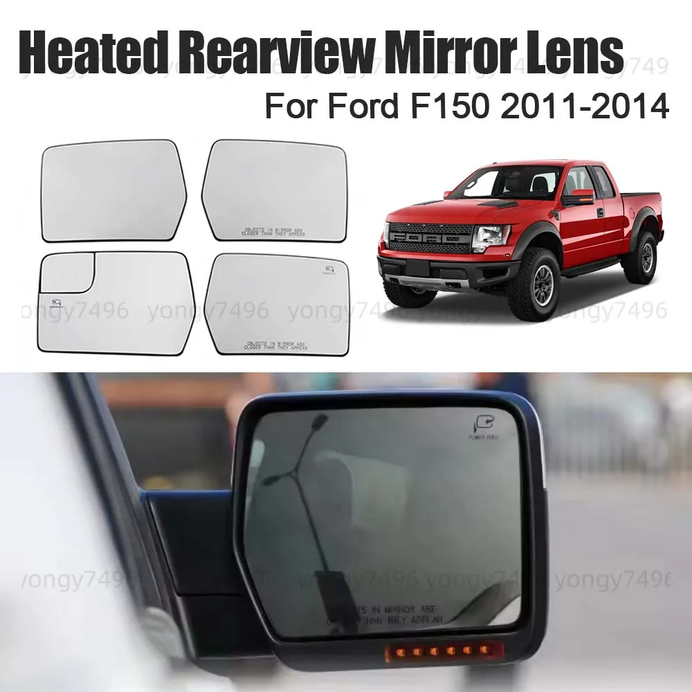 

US Specification Car Wide Angle Heated Rearview Mirror Lens For Ford F150 2011 2012 2013 2014 Mirrored Glass Cars Accessories