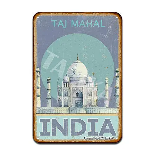 Indiataj Mahal Iron Poster Painting Tin Sign Vintage Wall Decor for Cafe Bar Pub Home Beer Decoration Crafts