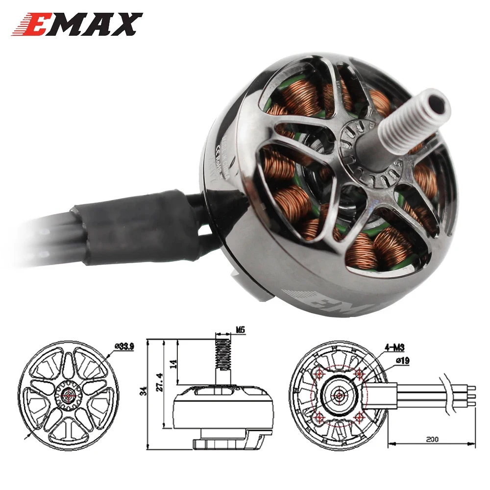 Imagem -05 - Emax Ecoii-motor sem Escova para Fpv Racing rc Drone Peças Faça Você Mesmo Série Eco ii 2807 6s 1300kv 5s 1500kv 4s 1700kv em Peças Lote