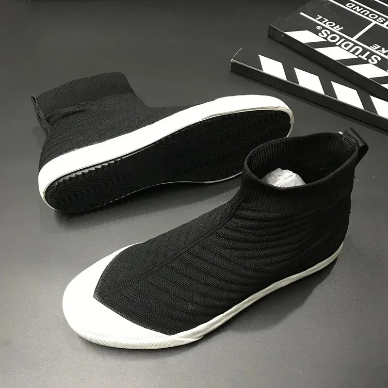 Spring Summer Trend Shoes Men Personality Casual Sneaker Fashion Breathable Mesh Male Sports Shoes Black Slip-On Cool Flat Shoes