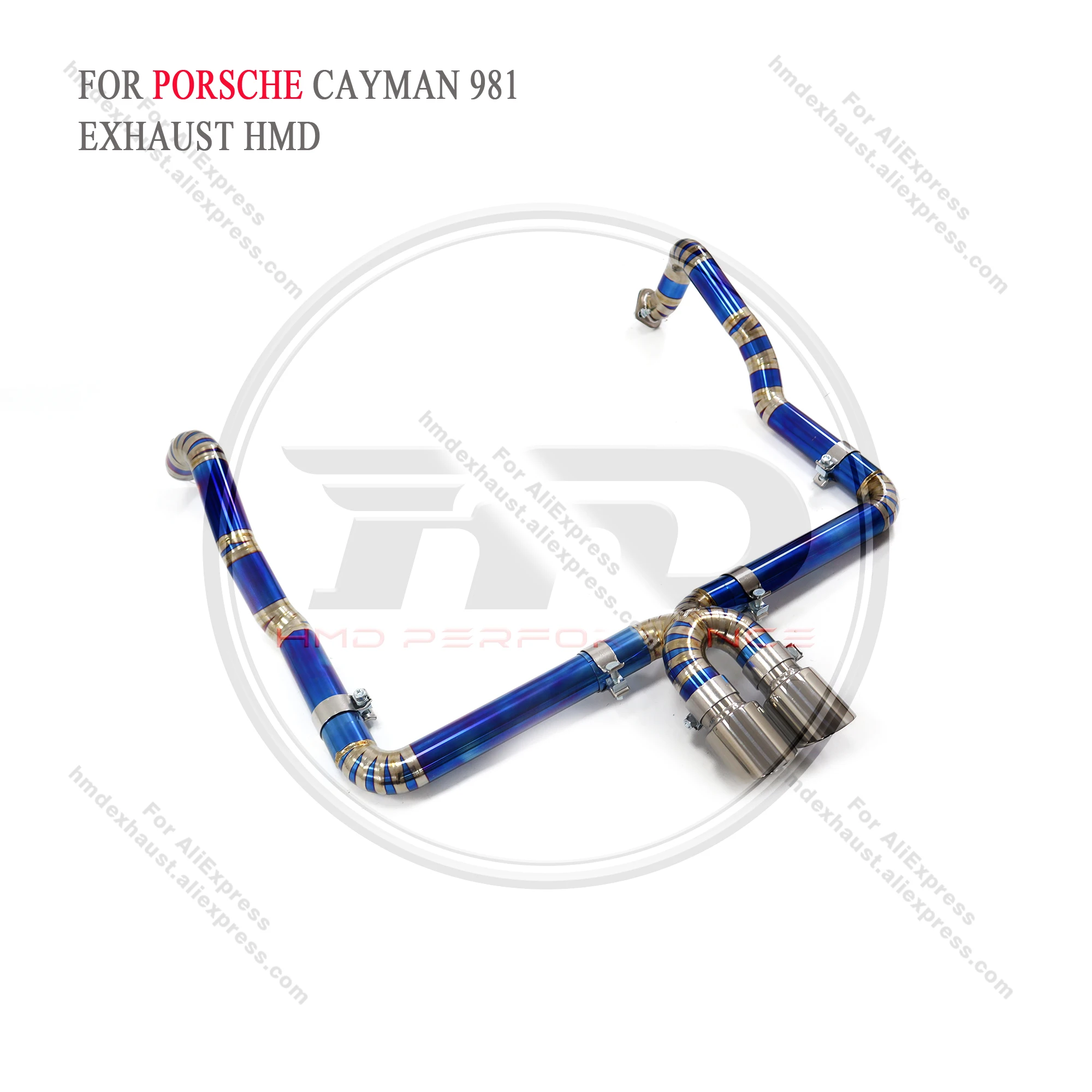 HMD Exhaust System Titanium Performance Catback for Porsche Cayman Boxster 981 2.7L 3.4L 3.8L Without Valve Straight Pipe