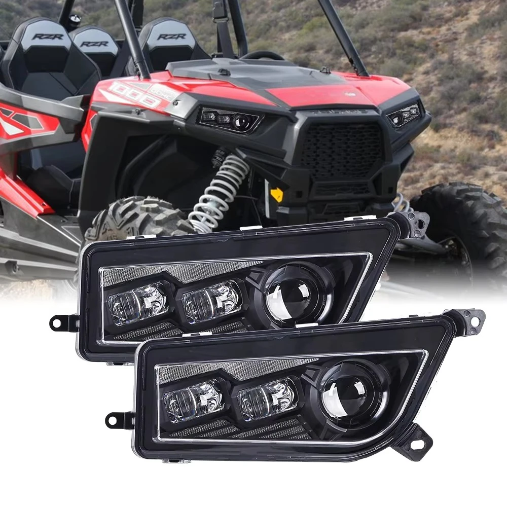 

Светодиодная фара DOT Approved RZR с дальним/ближним светом, поворотниками и дневными ходовыми огнями для UTV ATV 2014-2018 Polaris General RZR XP Turbo 1000 900s