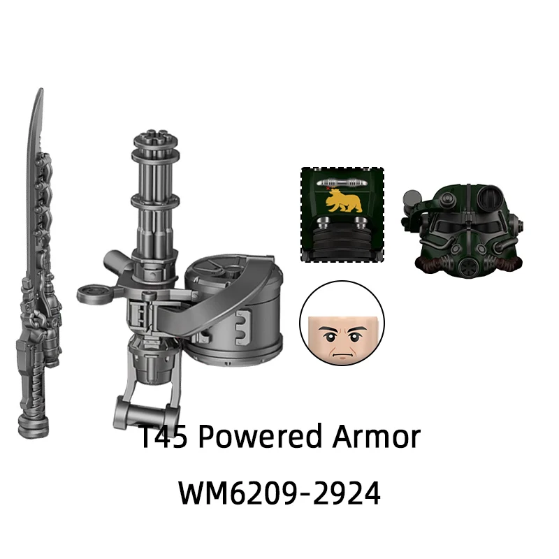 WM6209 폴아웃 T45 파워드 아머 모델 블록 MOC 브릭 세트 선물 장난감