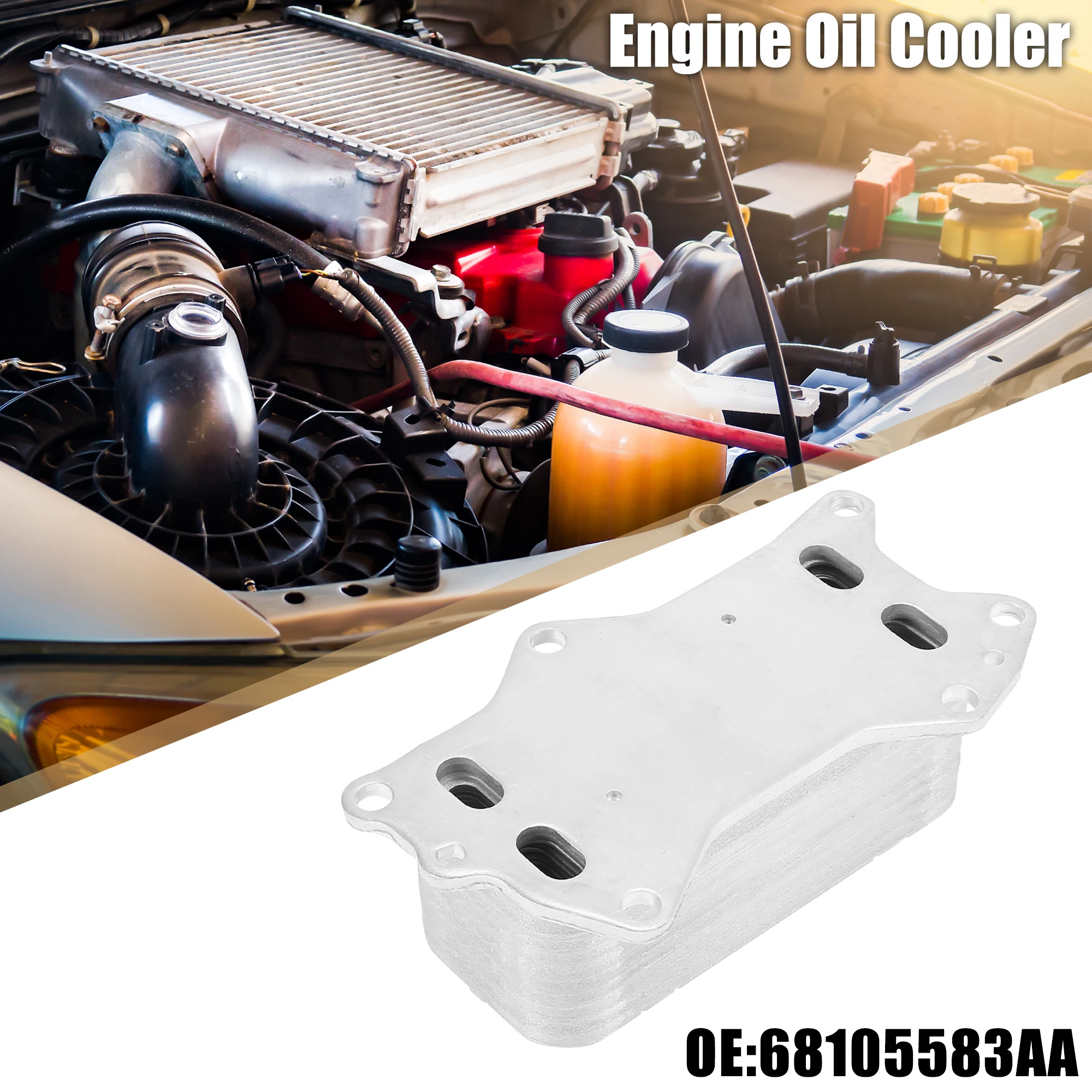 

UXCELL 68105583AA Automatic Engine Oil Cooler 17 Rows for Chrysler 200 300 2014-2017