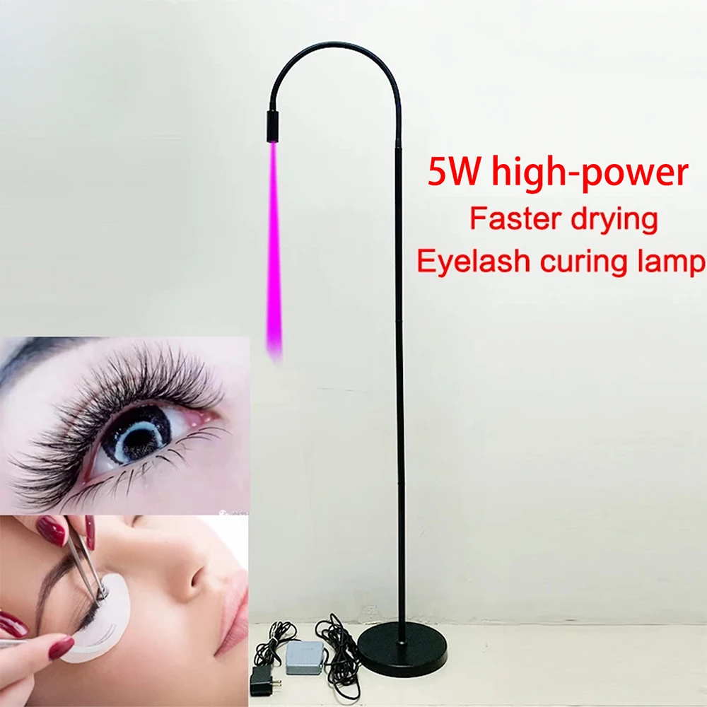 5W High Power UV Ultraviolet Light LED UV Glue Curing Light Beauty Eyelash False Eyelashes Grafting Foot Step Switch Floor Lamp