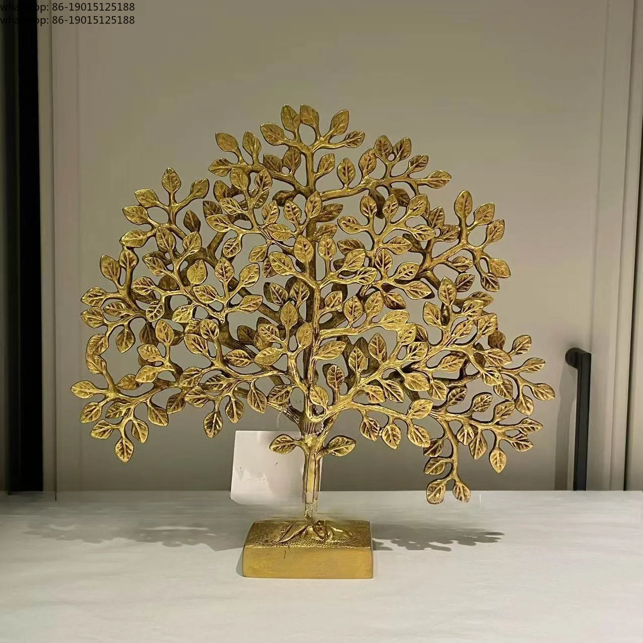 Imported brass handmade lucky tree ornament housewarming gift auspicious fortune tree handicraft cash tree