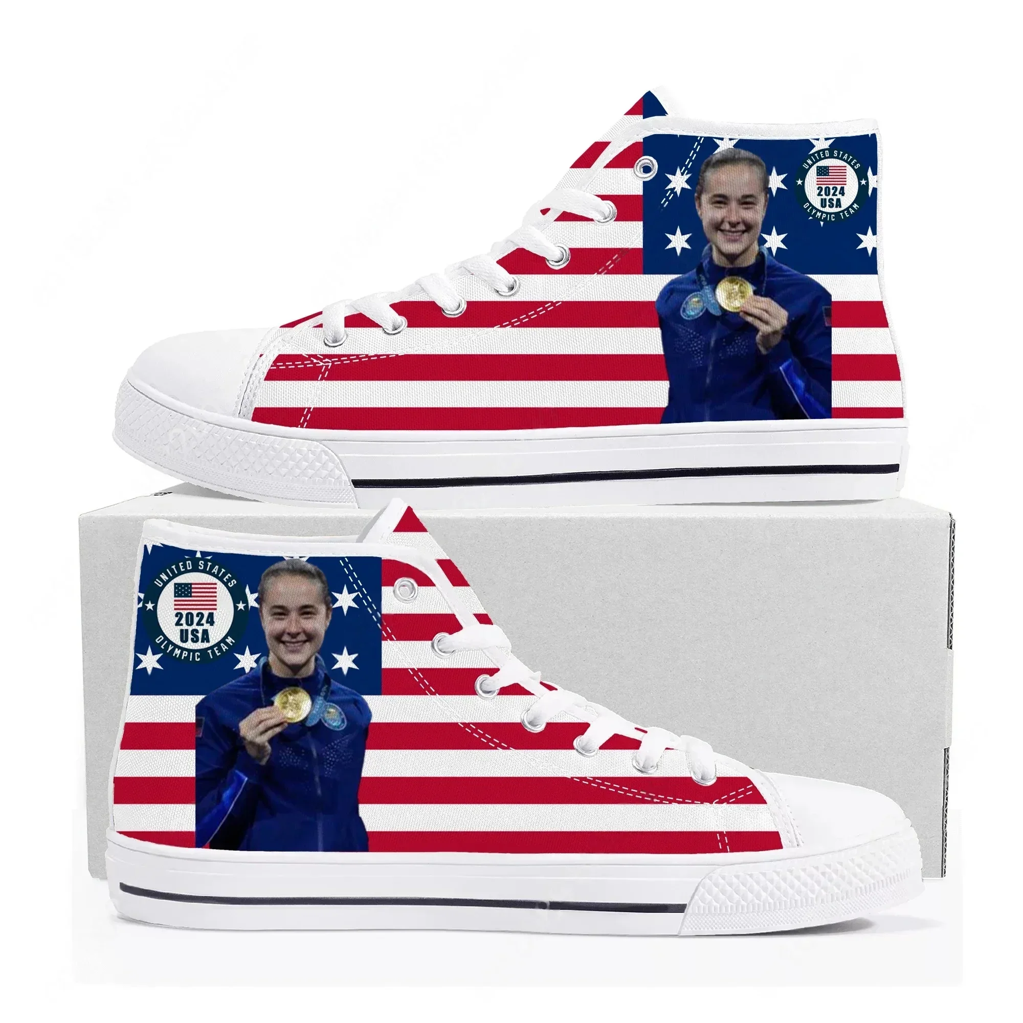 Jacqueline Dubrovich Foil World Champion - Zapatillas altas de lona de alta calidad para hombre, mujer y adolescente, personalizables