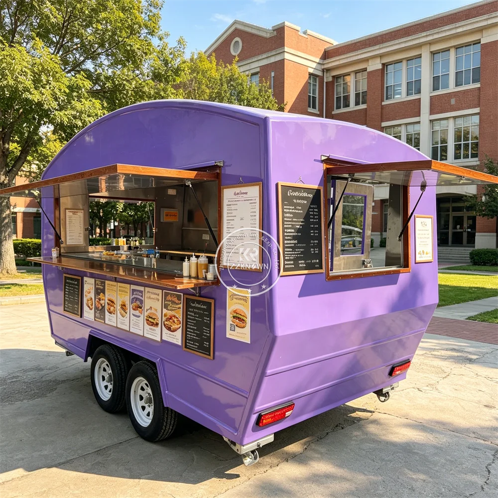 

Mobile Coffee Catering Trailer Fast Food Truck Mobile Burger Donut Popcorn Ice Cream Cart Food Trailer With Full Kitchen