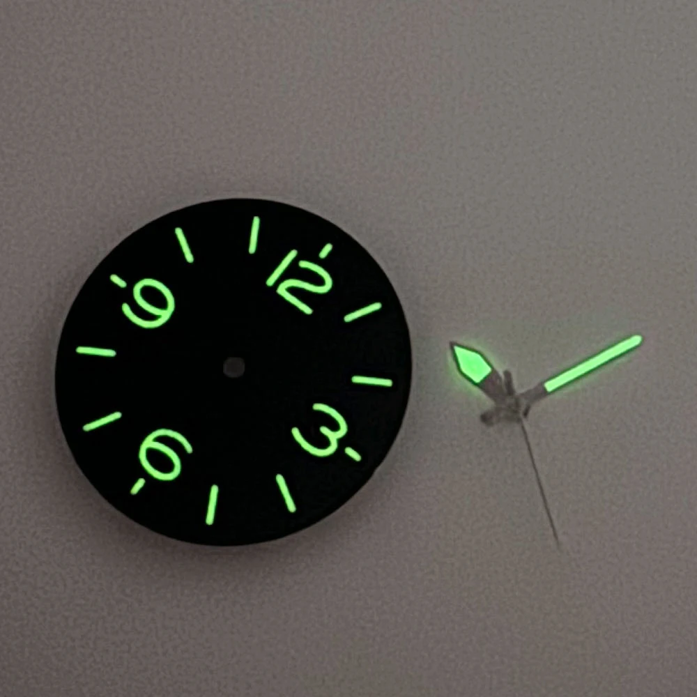 29mm Black Sterile Sandwich Watch Dial Fit NH35A NH36A ETA2824 PT5000 Automatic Luminous Index Needles Watch Parts Accessories