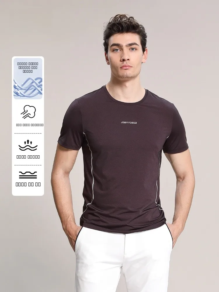 

Новая мужская футболка XEE Slim Fit для спортзала, дышащая, цвет винно-красный, городской стиль, приталенный крой, летняя одежда