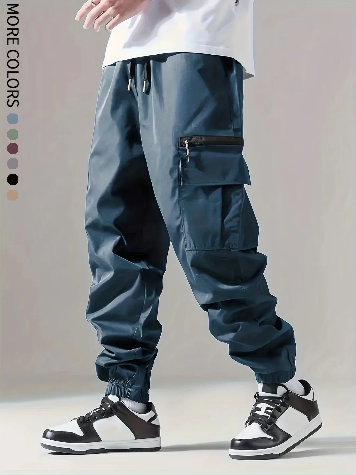 Men's Cargo Pants, Thin Trousers, Comfortable and Breathable, Outdoor Casual, Wearable, Running, Cycling, Multi-pocket