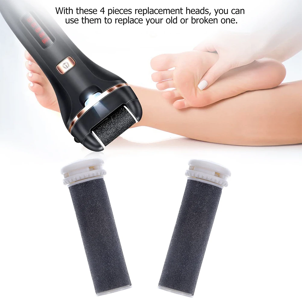 

3 Pcs Foot File Roller Replacement Heads Electric Callus Remover Dead Skin Grinder Refill Parts ABS Durable Practical Long