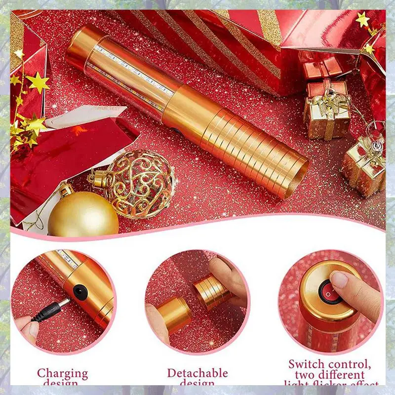 

4 Pcs LED Strobe Baton Light LED Bottle Service Light Reusable LED Light Champagne Bottle Handheld Light Gold,US Plug