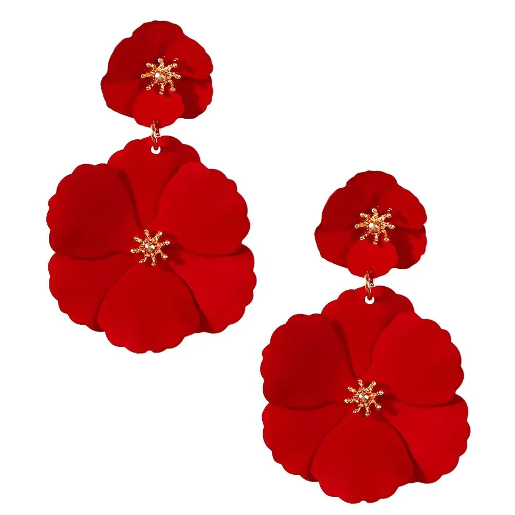 

Stylish Flower Earrings Alloy Dangle Pendant Jewelry Gifts Women Creative Ear Accessories Fashionable Daily Wear Lovely