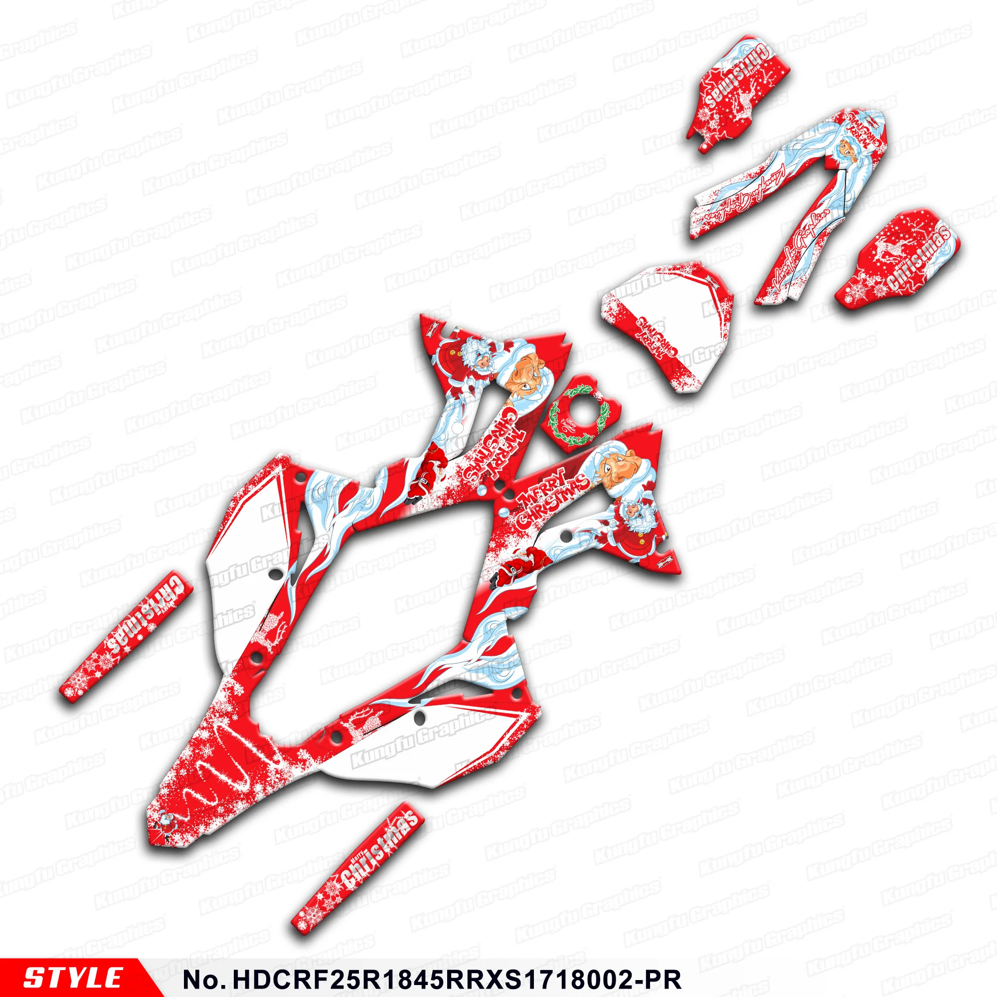 Motorcycle Decals Wrap Design for Honda CRF250R CRF450R 2017 2018 2019 2020 2021, HDCRF25R1845RRXS1718002-PR