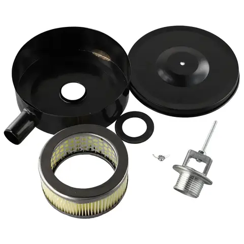 검은 공기 압축기 흡입 필터 머플러 압축기 수나사 32mm 공기 흡입 소음기 필터 금속 쉘 150mm