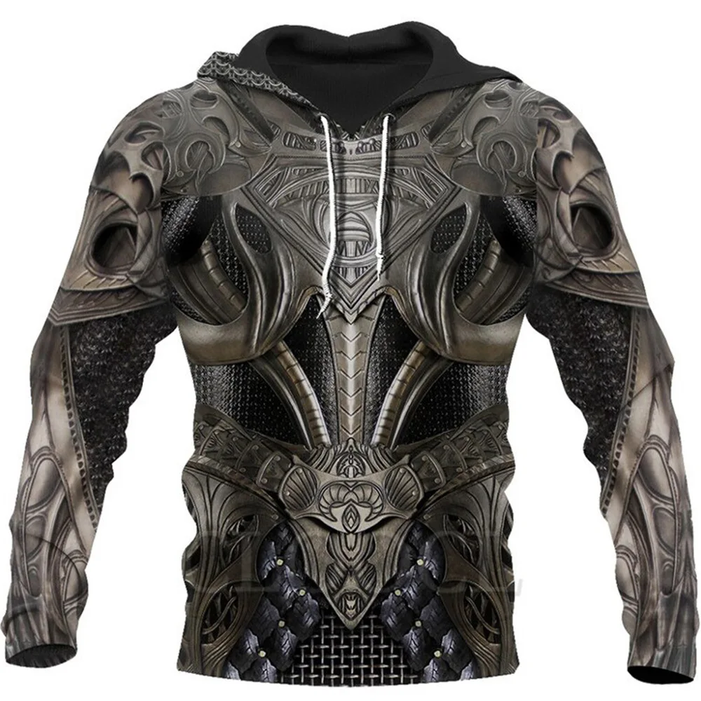 Sudadera con capucha de los caballeros templarios para hombre, jersey de gran tamaño con estampado 3D, chaqueta holgada de moda, ropa de calle