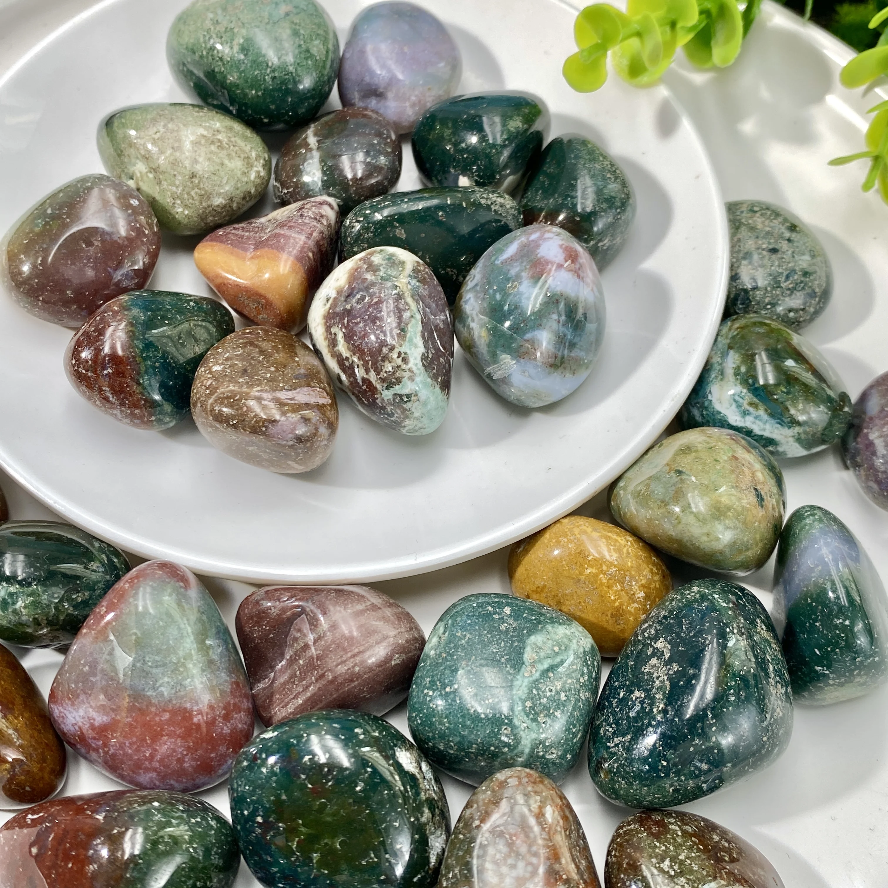 5 قطع عشوائية عالية الجودة المحيط جاسبر تراجع الديكور الحجر الخام الكريستال الطبيعي، هدية عيد ميلاد، زخرفة المشهد. #3