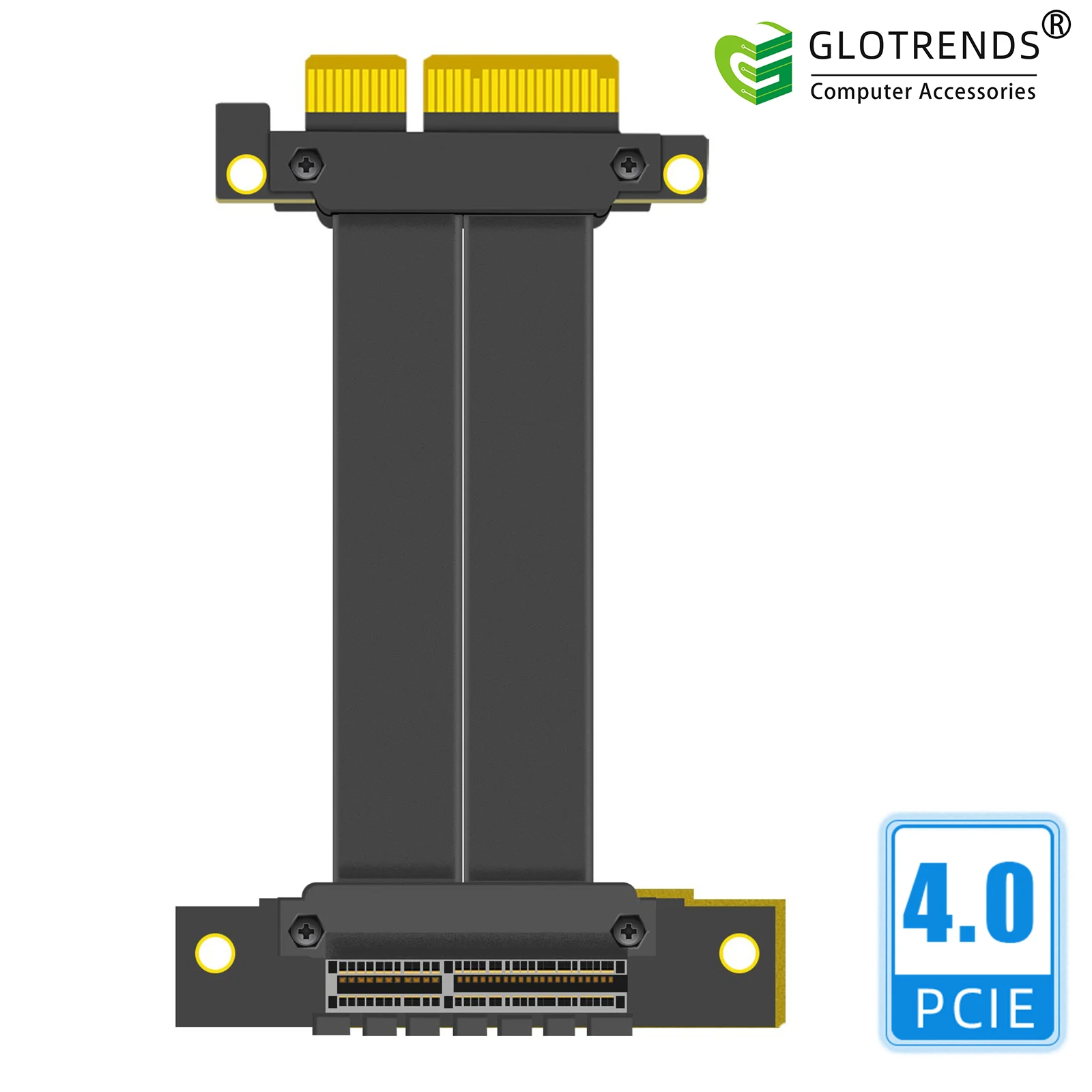 PCIE 4.0 X4 Riser Cable, 90 Degree Right Angle, Compatible with M.2, WiFi, Firewire, USB, Sound Cards, etc